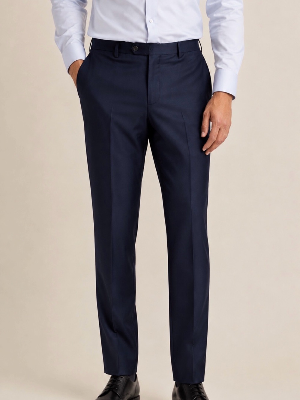 Santorelli Roma Loro Piana Navy Wool Dress Pants Size 40 Made Italy